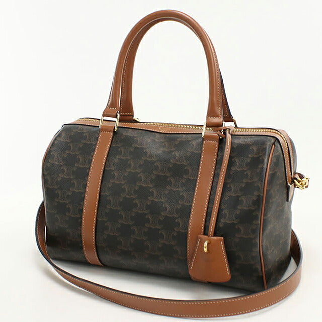 中古 セリーヌ ボストンバッグ レディース ブランド CELINE トリオンフキャンバス ラージ 119572CAS.04LU ブラウン USDCE121400011