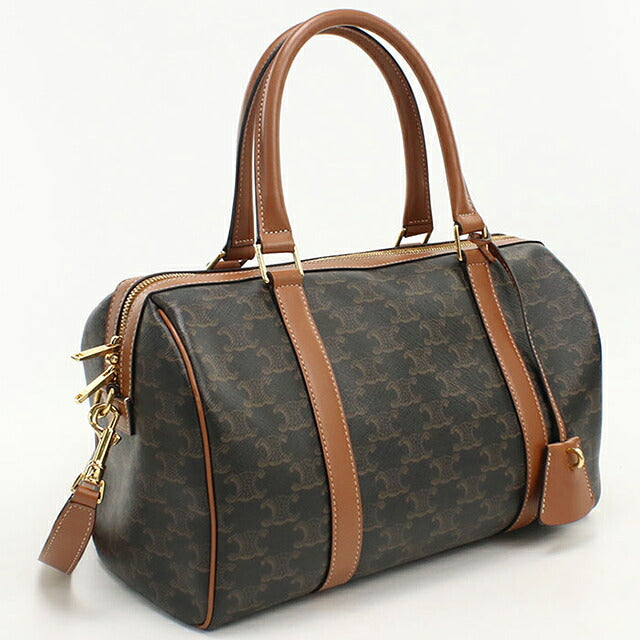 中古 セリーヌ ボストンバッグ レディース ブランド CELINE トリオンフキャンバス ラージ 119572CAS.04LU ブラウン USDCE121400011
