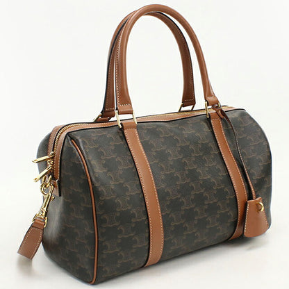 中古 セリーヌ ボストンバッグ レディース ブランド CELINE トリオンフキャンバス ラージ 119572CAS.04LU ブラウン USDCE121400011