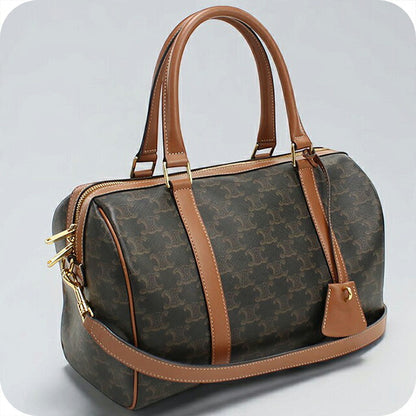 中古 セリーヌ ボストンバッグ レディース ブランド CELINE トリオンフキャンバス ラージ 119572CAS.04LU ブラウン USDCE121400011