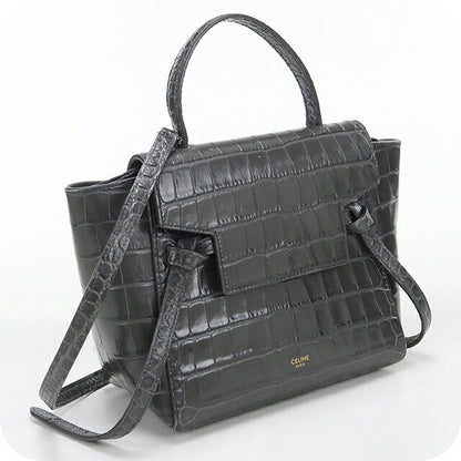 中古 セリーヌ ハンドバッグ レディース ブランド CELINE ベルトバッグ ナノ 2WAY 18990 グレー USDCE121544011