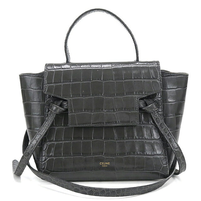 中古 セリーヌ ハンドバッグ レディース ブランド CELINE ベルトバッグ ナノ 2WAY 18990 グレー USDCE121544011