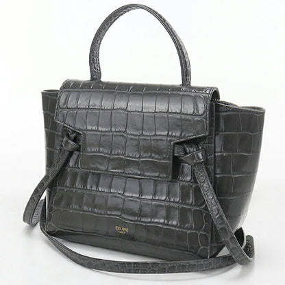 中古 セリーヌ ハンドバッグ レディース ブランド CELINE ベルトバッグ ナノ 2WAY 18990 グレー USDCE121544011