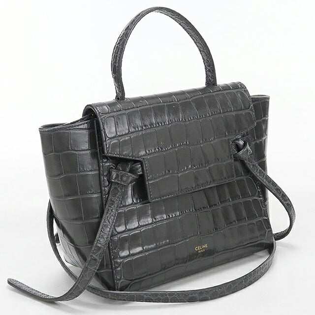 中古 セリーヌ ハンドバッグ レディース ブランド CELINE ベルトバッグ ナノ 2WAY 18990 グレー USDCE121544011