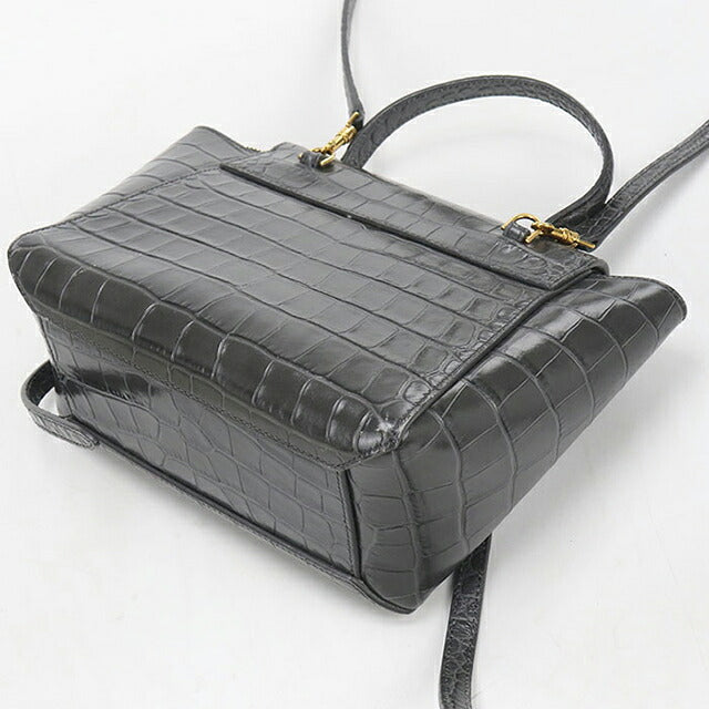 中古 セリーヌ ハンドバッグ レディース ブランド CELINE ベルトバッグ ナノ 2WAY 18990 グレー USDCE121544011
