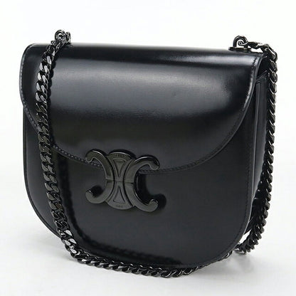 中古 セリーヌ ショルダーバッグ レディース ブランド CELINE トリオンフ ミディアム ブザス ブラック USDCE121586011