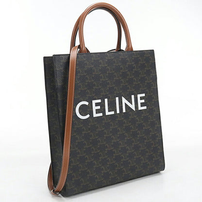 二手Celine手提包女装品牌CELINE Triomphe帆布小立盖19154棕色USDCE121700011