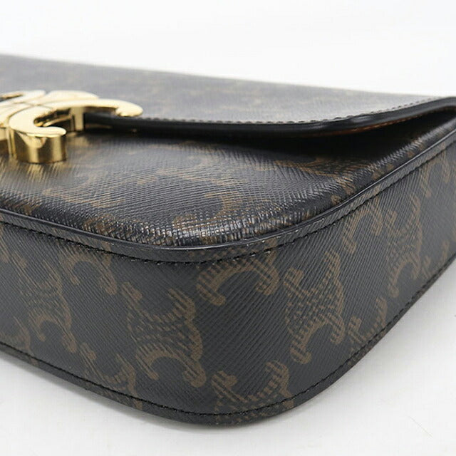 中古 セリーヌ ショルダーバッグ レディース ブランド CELINE トリオンフキャンバス チェーン 197992DQW ブラウン USDCE121704011
