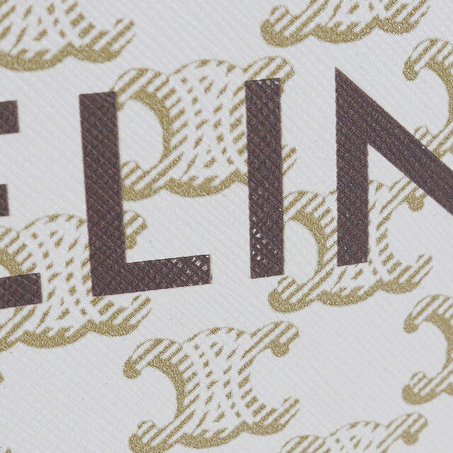 中古 セリーヌ ハンドバッグ レディース ブランド CELINE トリオンフキャンバス ミニ バーティカル カバ レザー ホワイト バッグ USDCE93369011