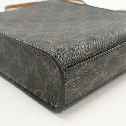 中古 セリーヌ ハンドバッグ レディース ブランド CELINE トリオンフキャンバス ミニ バーティカル カバ レザー ブラウン バッグ USDCE94758011