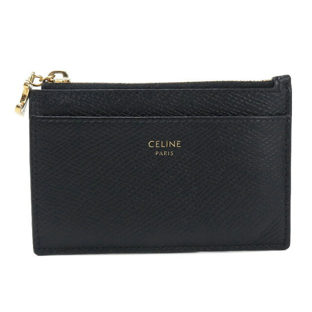 中古 セリーヌ 小銭入れ レディース ブランド CELINE トリオンフ チャーム ジップ付きカードホルダー 10M083FVO 38NO ブラック 財布 USDCE95130011