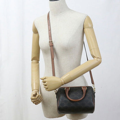 中古 セリーヌ ミニボストン レディース ブランド CELINE トリオンフキャンバス スモール 2WAY 113772CAS.04LU ブラウン バッグ USDCE96237011