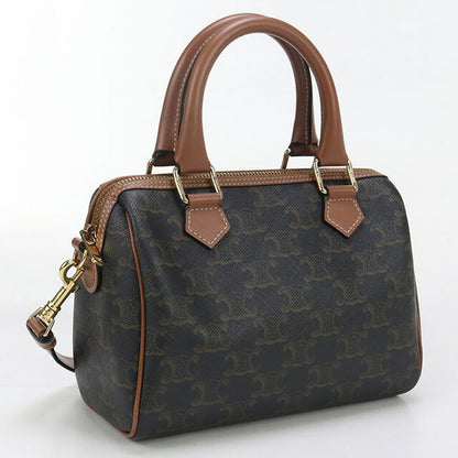 中古 セリーヌ ミニボストン レディース ブランド CELINE トリオンフキャンバス スモール 2WAY 113772CAS.04LU ブラウン バッグ USDCE96237011