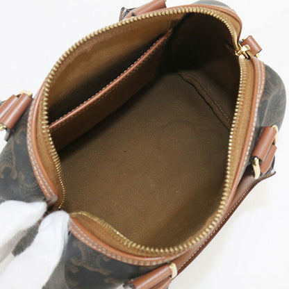 中古 セリーヌ ミニボストン レディース ブランド CELINE トリオンフキャンバス スモール 2WAY 113772CAS.04LU ブラウン バッグ USDCE96237011