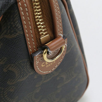 中古 セリーヌ ミニボストン レディース ブランド CELINE トリオンフキャンバス スモール 2WAY 113772CAS.04LU ブラウン バッグ USDCE96237011