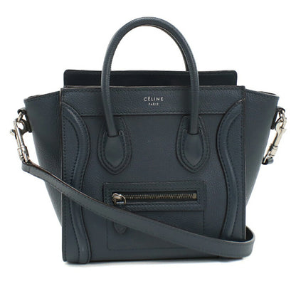 中古 セリーヌ ハンドバッグ レディース ブランド CELINE ラゲージ ナノ レザー ネイビー バッグ USDCE96466011