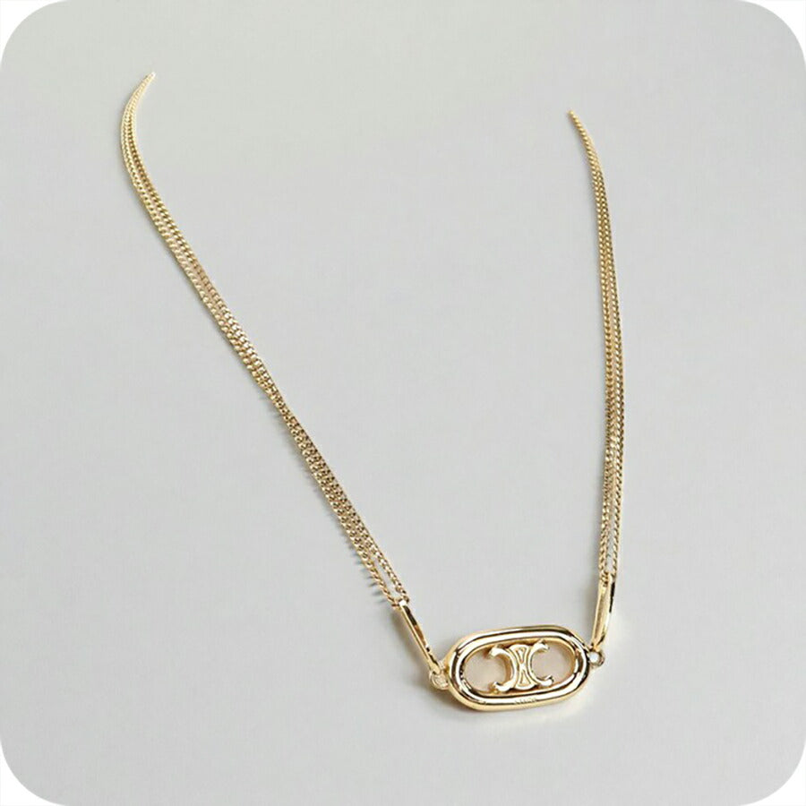 中古 セリーヌ ネックレス レディース ブランド CELINE マイヨン トリオンフ 46S896BRA 35OR ゴールド アクセサリー USDCE96649011