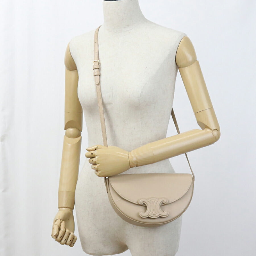 中古 セリーヌ 斜め掛け ショルダーバッグ レディース ブランド CELINE キュイル トリオンフ ブザス 11123 3DU3 03ND ベージュ バッグ USDCE96792011