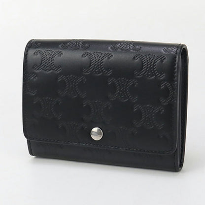 中古 セリーヌ 名刺入れ ユニセックス ブランド CELINE トリオンフ ビジネスカードホルダー 10M24 3FQD 38SI ブラック 小物 USDCE96982011