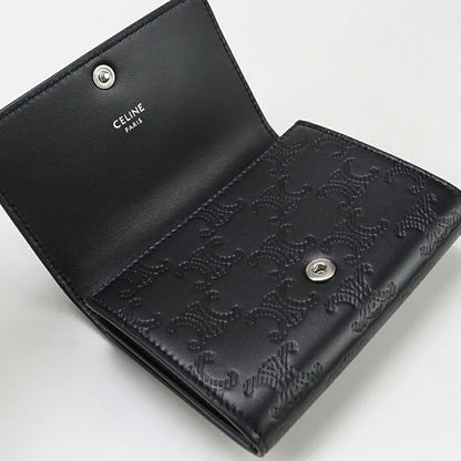 中古 セリーヌ 名刺入れ ユニセックス ブランド CELINE トリオンフ ビジネスカードホルダー 10M24 3FQD 38SI ブラック 小物 USDCE96982011
