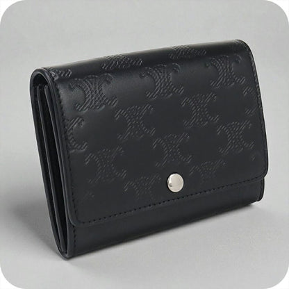 中古 セリーヌ 名刺入れ ユニセックス ブランド CELINE トリオンフ ビジネスカードホルダー 10M24 3FQD 38SI ブラック 小物 USDCE96982011
