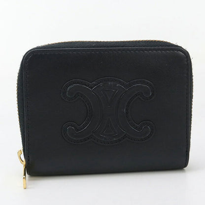 中古 セリーヌ 小銭入れ レディース ブランド CELINE キュイル トリオンフ ジップ コインパース ブラック 財布 USDCE97246011