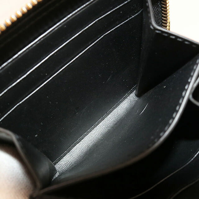 中古 セリーヌ 小銭入れ レディース ブランド CELINE キュイル トリオンフ ジップ コインパース ブラック 財布 USDCE97246011