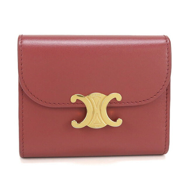 中古 セリーヌ 三折財布 レディース ブランド CELINE トリオンフ スモール フラップウォレット 10D78 3DPV ピンク 財布 USDCE97621011