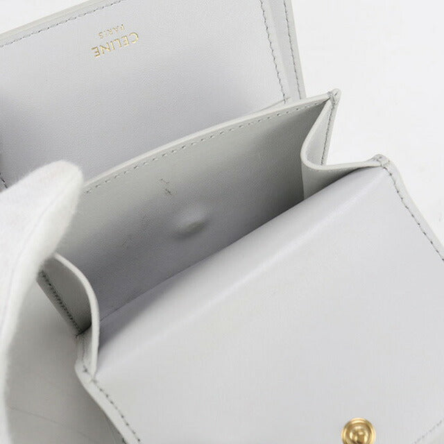 中古 セリーヌ 三折財布 レディース ブランド CELINE 16(セーズ) スモール トリフォールドウォレット 10F52 3CQ7 グレー 財布 USDCE97703011