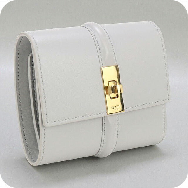 中古 セリーヌ 三折財布 レディース ブランド CELINE 16(セーズ) スモール トリフォールドウォレット 10F52 3CQ7 グレー 財布 USDCE97703011