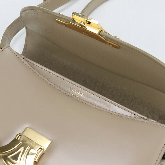 中古 セリーヌ 斜め掛け ショルダーバッグ レディース ブランド CELINE トリオンフ ベージュ バッグ USDCE97723011