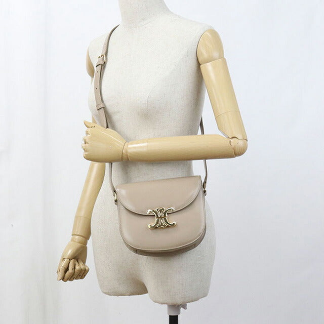 中古 セリーヌ 斜め掛け ショルダーバッグ レディース ブランド CELINE トリオンフ ベージュ バッグ USDCE97723011