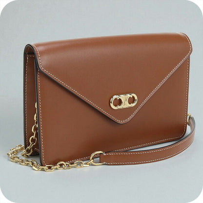 中古 セリーヌ チェーンウォレット レディース ブランド CELINE トリオンフ ブラウン 財布 USDCE98075011