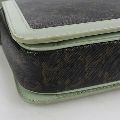 中古 セリーヌ 斜め掛け ショルダーバッグ レディース ブランド CELINE トリオンフキャンバス レザー ブラウン バッグ USDCE98193011