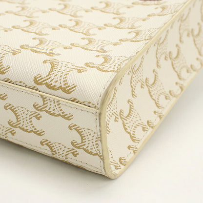 中古 セリーヌ ハンドバッグ レディース ブランド CELINE トリオンフキャンバス ミニ バーティカル カバ 19437 2BZK 01BC ホワイト バッグ USDCE98312011