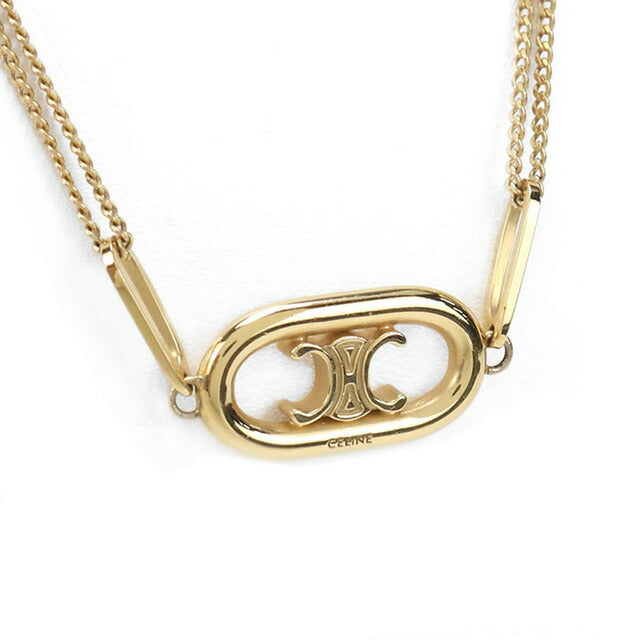 中古 セリーヌ ネックレス レディース ブランド CELINE トリオンフ 46S896BRA ゴールド アクセサリー USDCE98688011