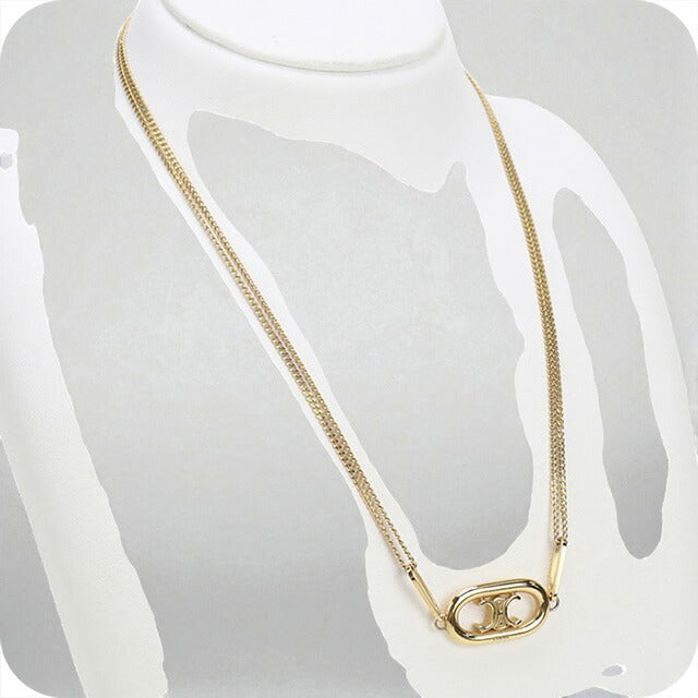 中古 セリーヌ ネックレス レディース ブランド CELINE トリオンフ 46S896BRA ゴールド アクセサリー USDCE98688011