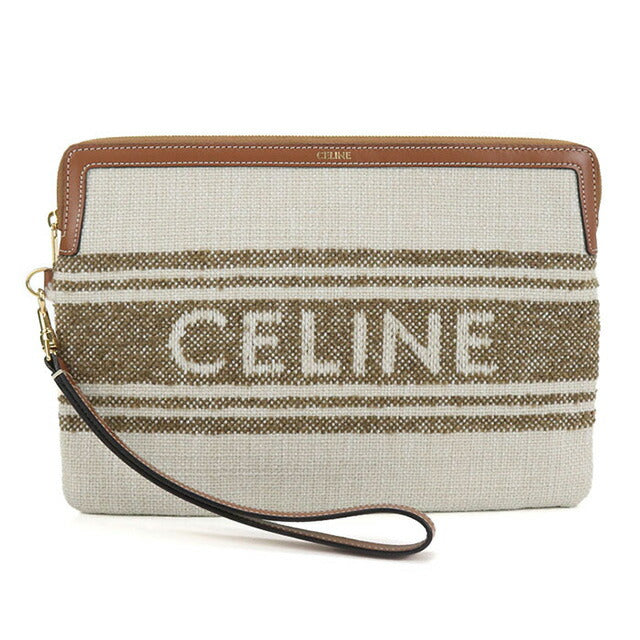中古 セリーヌ クラッチバッグ レディース ブランド CELINE ストラップ付きスモールポーチ 10J502FAI ベージュ バッグ USDCE99333011