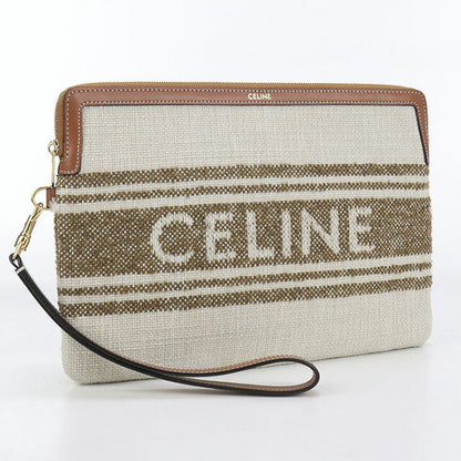 中古 セリーヌ クラッチバッグ レディース ブランド CELINE ストラップ付きスモールポーチ 10J502FAI ベージュ バッグ USDCE99333011