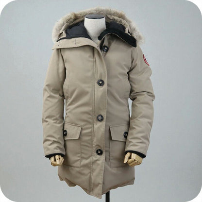 二手加拿大鹅羽绒服女装品牌 CANADA GOOSE BRONTE PARKA 2600JL 米色磨损 USDCGS99940011