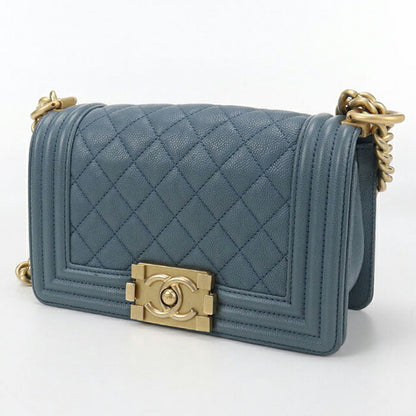 中古 シャネル ショルダーバッグ レディース ブランド CHANEL ボーイシャネル チェーン ブルー バッグ USDCH100029011