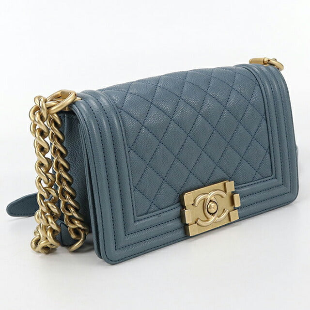 中古 シャネル ショルダーバッグ レディース ブランド CHANEL ボーイシャネル チェーン ブルー バッグ USDCH100029011