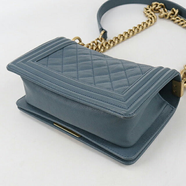 中古 シャネル ショルダーバッグ レディース ブランド CHANEL ボーイシャネル チェーン ブルー バッグ USDCH100029011