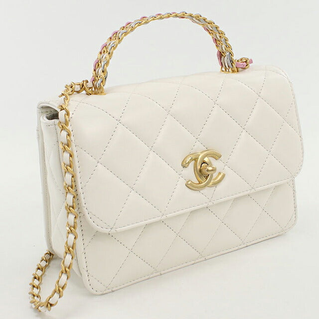 中古 シャネル ハンドバッグ レディース ブランド CHANEL マトラッセ 2WAY ホワイト バッグ USDCH100037011