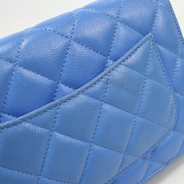 中古 シャネル チェーンウォレット レディース ブランド CHANEL マトラッセ チェーンウォレット ブルー 財布 USDCH100090011