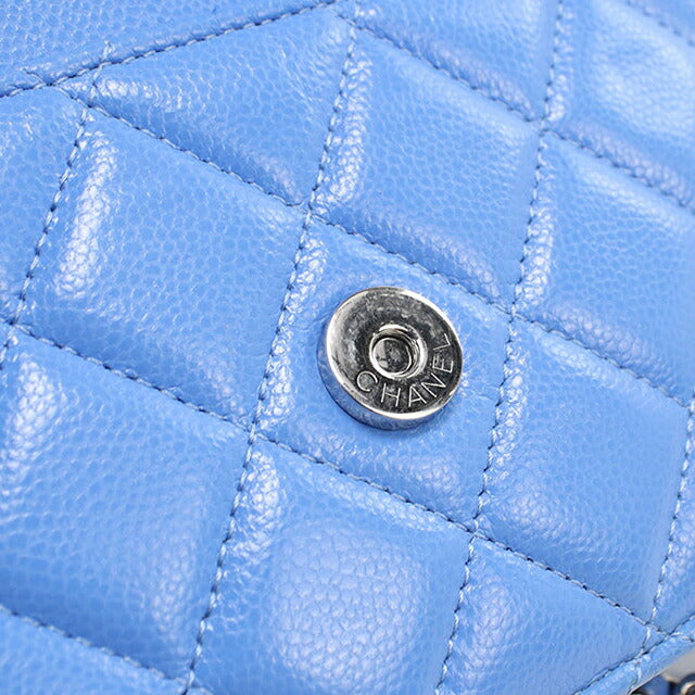 中古 シャネル チェーンウォレット レディース ブランド CHANEL マトラッセ チェーンウォレット ブルー 財布 USDCH100090011