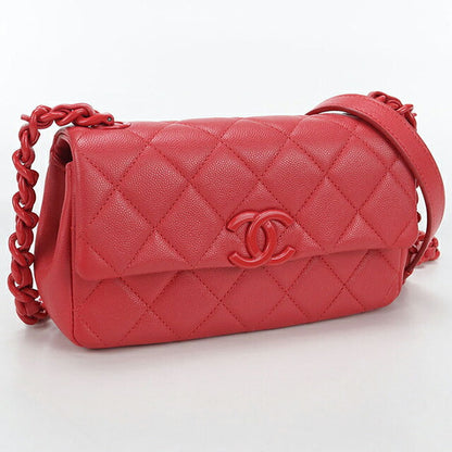 二手 CHANEL 斜挎单肩包 女士品牌 CHANEL 马特拉斯链条红色包 USDCH100160011