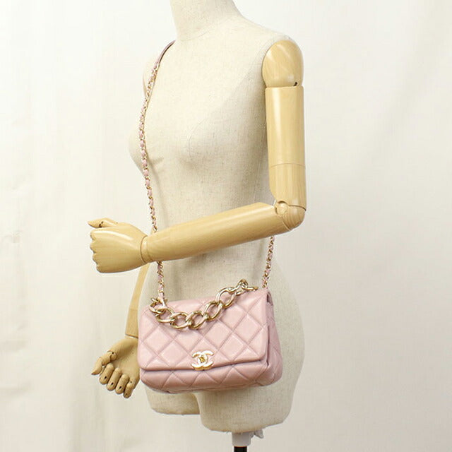 中古 シャネル 斜め掛け ショルダーバッグ レディース ブランド CHANEL マトラッセ チェーン ピンク バッグ USDCH100191011