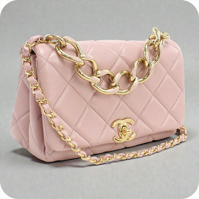 中古 シャネル 斜め掛け ショルダーバッグ レディース ブランド CHANEL マトラッセ チェーン ピンク バッグ USDCH100191011