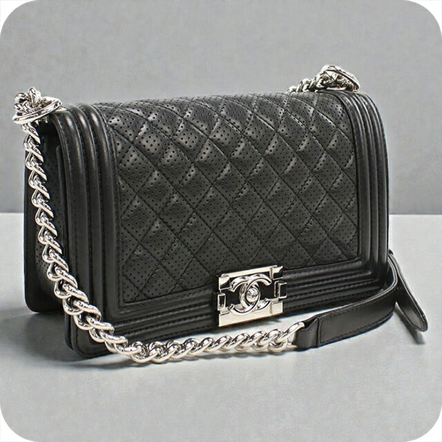 中古 シャネル ショルダーバッグ レディース ブランド CHANEL ボーイシャネル チェーンショルダーバッグ A67086 ブラック バッグ USDCH100332011